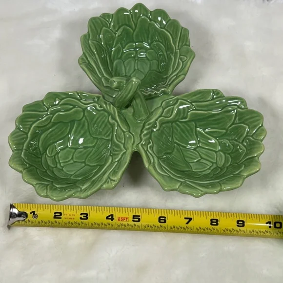 NEW John Derian x Target Tri Serving Bowl Green Artichoke Stoneware Serveware - Picture 9 of 9